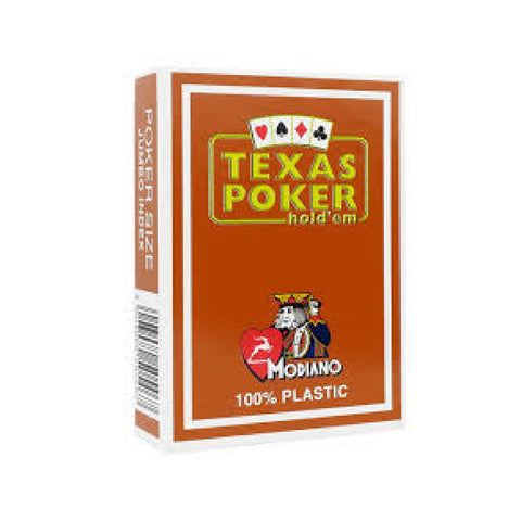 Texas Poker Hold Em Brown Playing Cards Deck Modiano Jumbo Index Poker Size