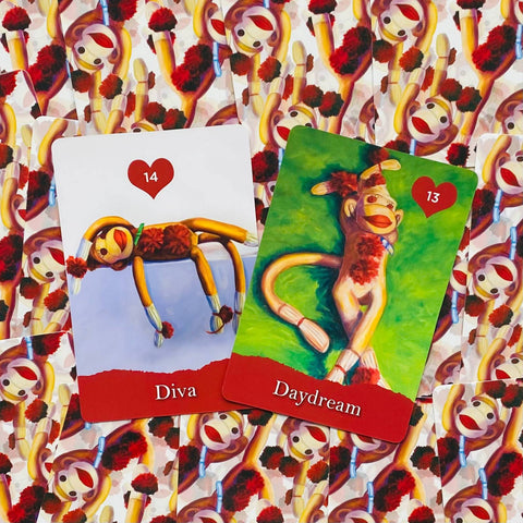 Sock Monkey Oracle Cards Deck Beyond Words Shannon Grissom And Guidebook