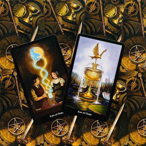 The Steampunk Mini Tarot Cards Deck Esoteric Telling Barbara Moore Llewellyn