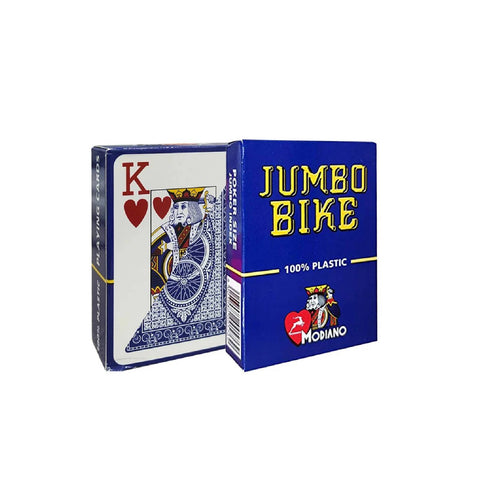 2 Jumbo Bike Trophy Decks Blue Red Playing Cards Modiano 100% Plastic Poker