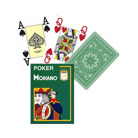 Modiano Poker Playing Cards Deck Dark Green 4 Jumbo Large Index Plastic
