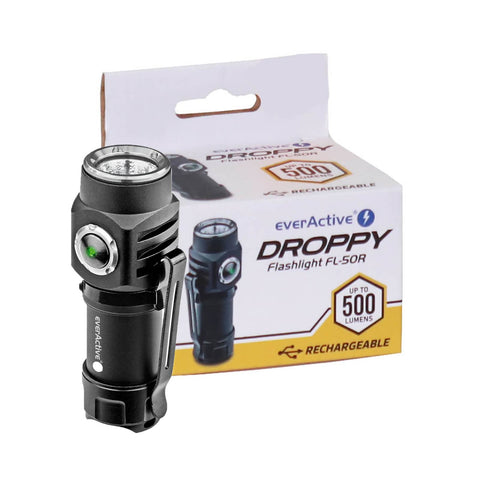 Everactive Droppy Flashlight Fl-50R Led Rechargeable 500 Lumens Waterproof
