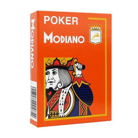 Modiano Poker Orange Playing Cards Deck 4 Jumbo Index Large Plastic
