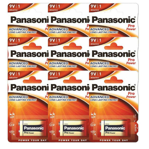 9x Panasonic Alkaline Pro Power 9V 6Lr61 Battery E Block 6Lf22