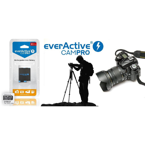 Everactive Campro Gopro9 Battery Rechargeable Li-Ion 3.85V Adbat-001