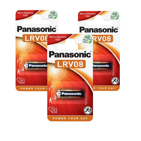 3x Panasonic Cell Power Alkaline 23A LRV08 MN21 Batterien 12V 23GA E23A