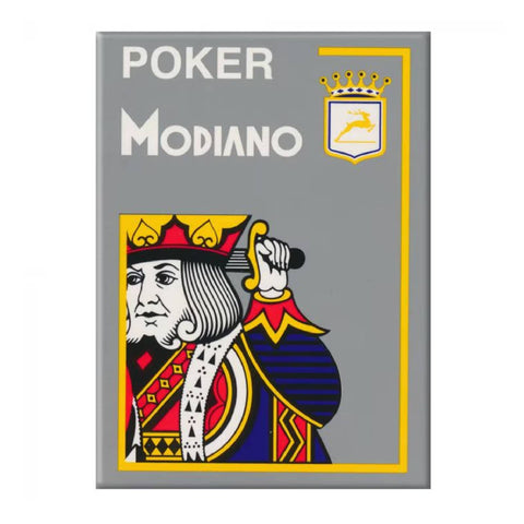 Modiano Poker Playing Cards Deck 4 Jumbo Index Large Grey Plastic