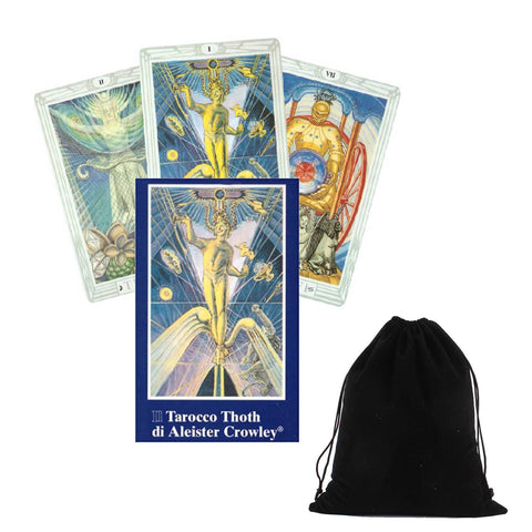 Aleister Crowley Thoth Tarot Pocket Version Italian Edition Deck Cards With Bag