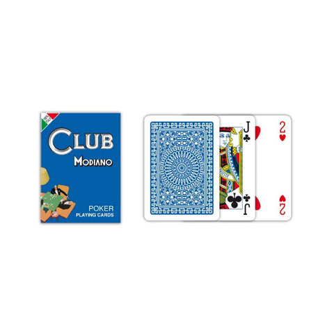 Poker Club Blue Back Playing Cards Deck Poker Size Made In Italy Modiano