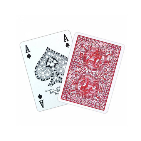 Golden Trophy Red Poker Playing Cards Deck N1 Plastic Modiano