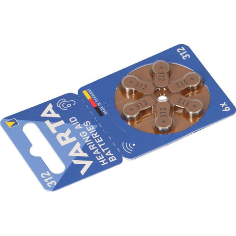30x Varta Size 312 Pr41 Hearing Aid Batteries 1.45V Zinc Air Germany