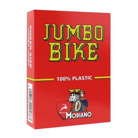 Jumbo Bike Trophy Red Playing Cards Deck Modiano 100% Plastic Magic Poker