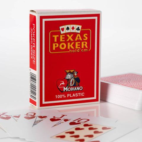 Texas Poker Hold Em Red Color Playing Cards Modiano Jumbo Index Poker Size
