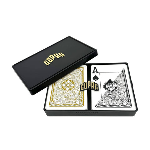 Legacy Plastic Playing Cards Poker Size (black/gold) Double Deck Set Copag