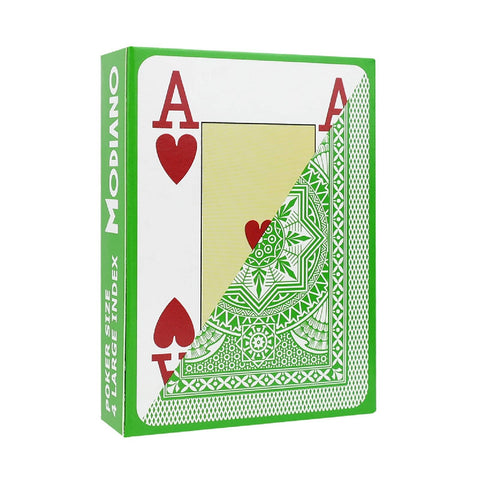Modiano Poker Playing Cards Deck Light Green 4 Jumbo Large Index Plastic