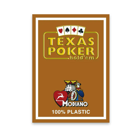Texas Poker Hold Em Brown Playing Cards Deck Modiano Jumbo Index Poker Size