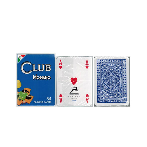 Poker Club Blue Back Playing Cards Deck Poker Size Made In Italy Modiano