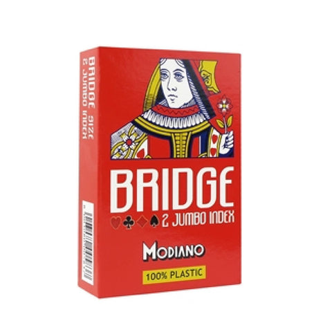 Modiano Bride Red 2 Jumbo Index Bride Size Playing Cards Plastic
