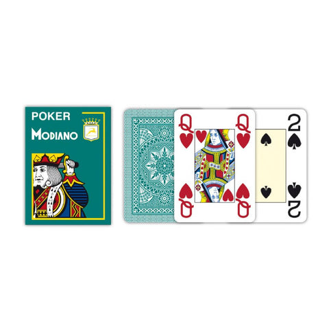 Modiano Poker Playing Cards Deck Dark Green 4 Jumbo Large Index Plastic