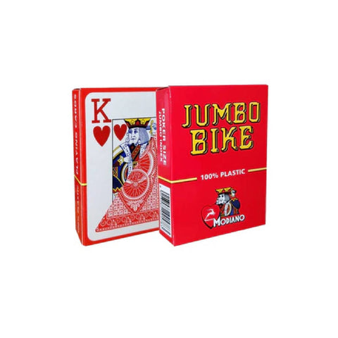 2 Jumbo Bike Trophy Decks Blue Red Playing Cards Modiano 100% Plastic Poker