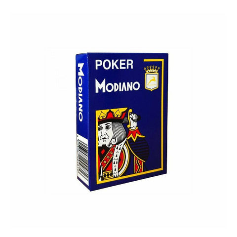Poker Modiano Blue Plastic Playing Cards 4 Large Index Poker Size