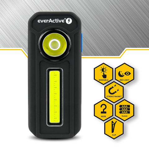 Everactive Led Worklight Wl-300 Flashlight 300 Lumens 4 Modes Waterproof