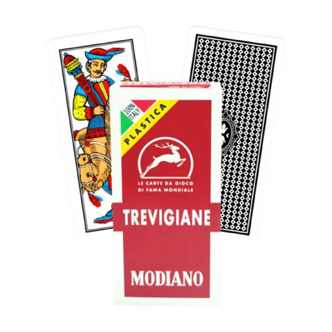 Trevigiane Red 100% Plastic Tarot Playing Cards Deck Modiano Esoteric Bordo