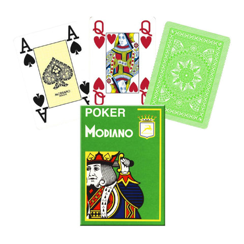 Modiano Poker Playing Cards Deck Light Green 4 Jumbo Large Index Plastic