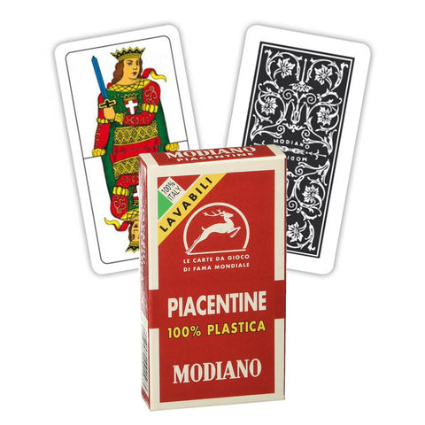 Piacentine 100% Plastic Playing Cards Tarot Deck Modiano Spanish Style Red