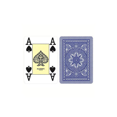 Poker Modiano Blue Plastic Playing Cards 4 Large Index Poker Size