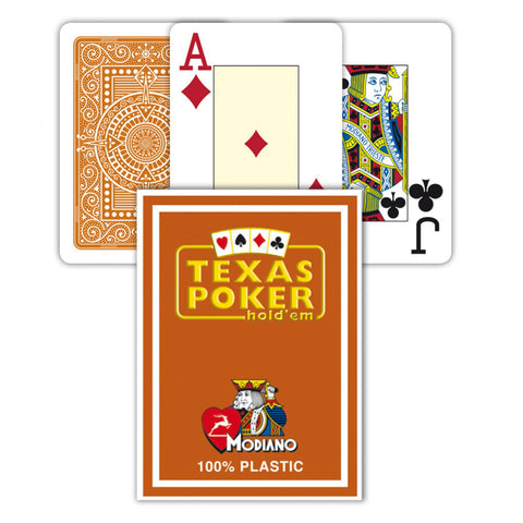 Texas Poker Hold Em Brown Playing Cards Deck Modiano Jumbo Index Poker Size