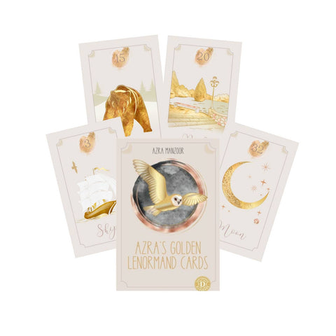 Azra’s Golden Lenormand Cards Deck – AGM Esoteric Fortune Telling Oracle