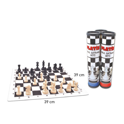 Platin Roll Cylinder Chess Set Standard-Sized Chessman And Board By Star