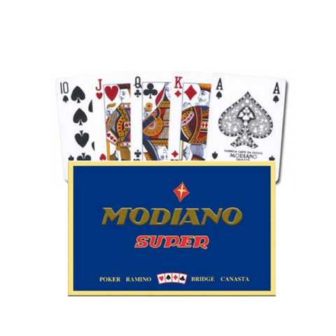 Ramino Super Fiori Playing Cards Deck Modiano Bridge Index Blue Red