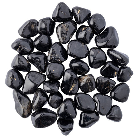 24 Small African Tumble Stones Black Onyx Gemstones Amulet Ancient Wisdom NEW
