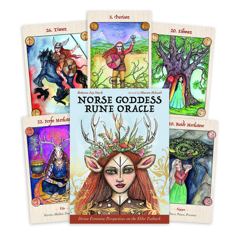 Norse Goddess Rune Oracle Cards Deck And Guidebook Feminine Blue Angel