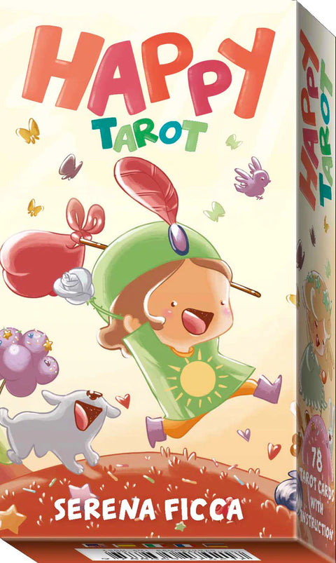 Happy Tarot 78-Card Deck by Lo Scarabeo with Guidebook for Divination