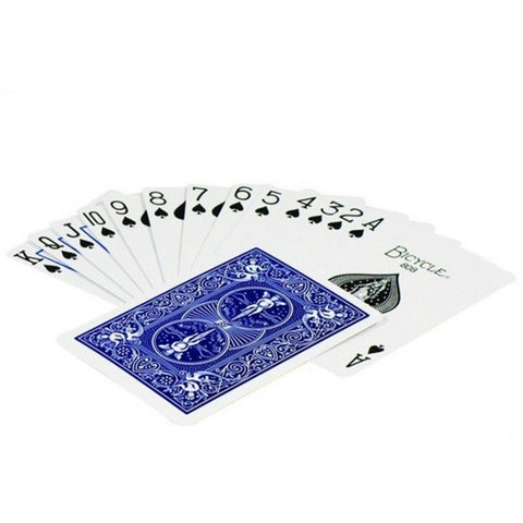Bicycle Rider Back Standard Poker Playing Cards Blue Deck Gold Frame