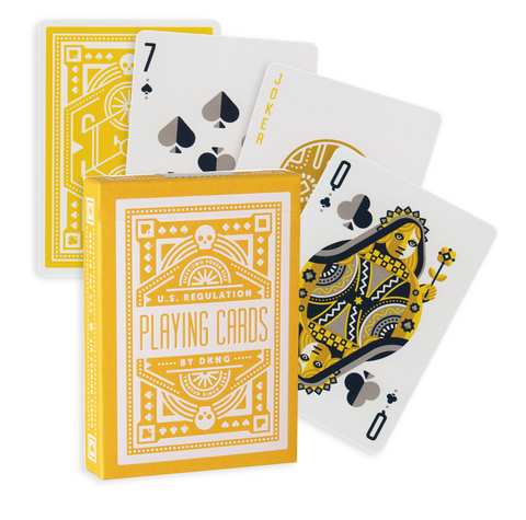 DKNG Yellow Wheel Playing Cards Poker Deck Bicycle Style Made in USA