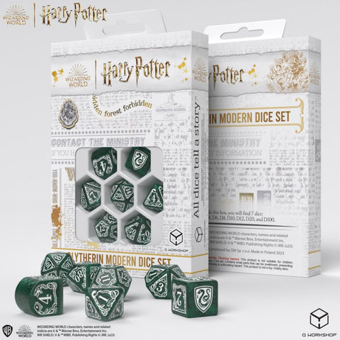 Harry Potter. Slytherin Modern Dice Set Green Role Playing Games Q-Workshop NEW