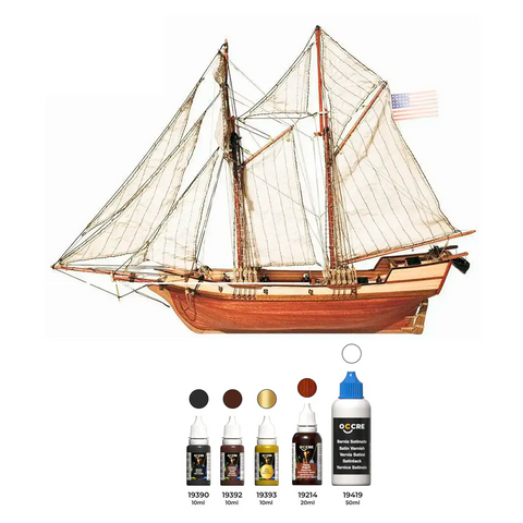 OcCre Albatros Two-Masted Schooner Model Ship Kit 1:100 + Paint Set