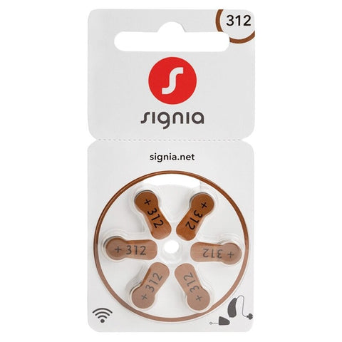 6 SIEMENS SIGNIA SIZE 312 PR41 HEARING AID BATTERIES 1.45V ZINC AIR Exp 2027