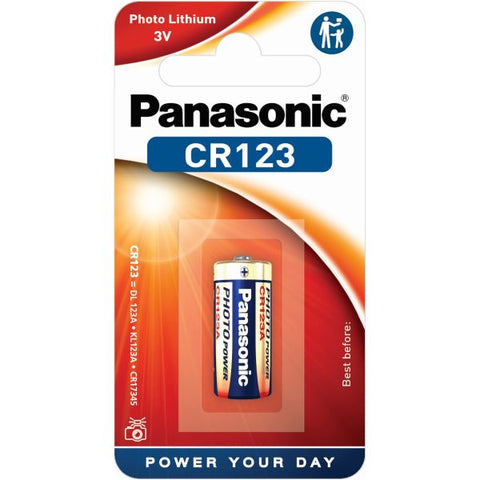 Panasonic CR123 Lithium Battery 3V 1400mAh DL123A CR123A 123A