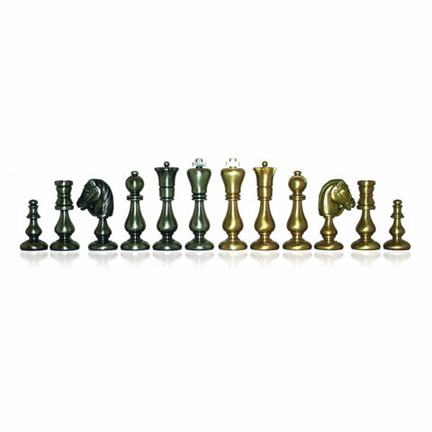 Italfama Brass Chess Pieces Set Gold Silver Plated King 7.5cm Made in Italy