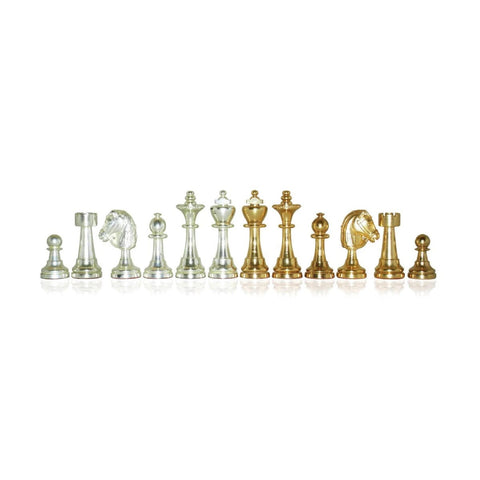 Italfama Brass Chess Pieces Gold Silver Plated Set King 7cm Made Italy