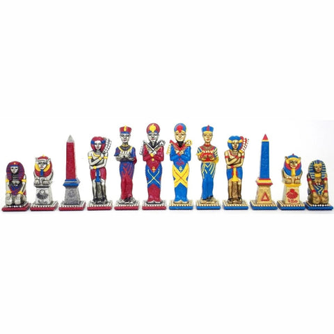 Italfama Egyptian Gold/Silver Metal Chess Pieces, Hand-Painted 12.5cm King