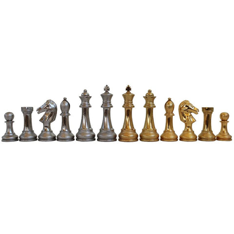 Italfama Metal Chess Pieces Gold Silver Plated Set, King 12cm, Italy