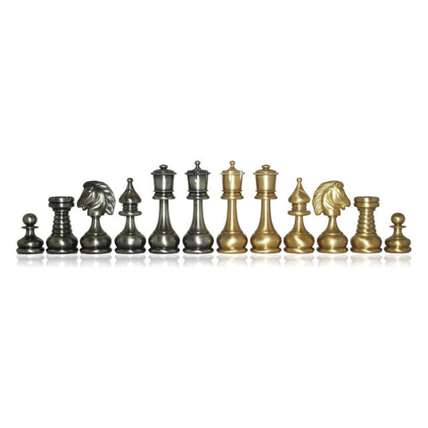 Persian Brass Chess Pieces Gold Silver Plated Italfama Italy 8.6cm King