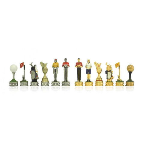 Italfama Golf Tin Chess Pieces Set Hand Painted 8cm King Made in Italy