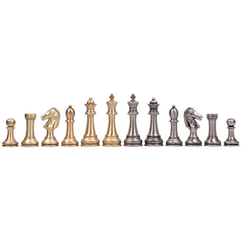 Italfama Metal Chess Pieces Set Gold Silver 12cm King Made in Italy